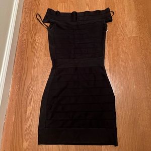 Off-the-shoulder bandage dress